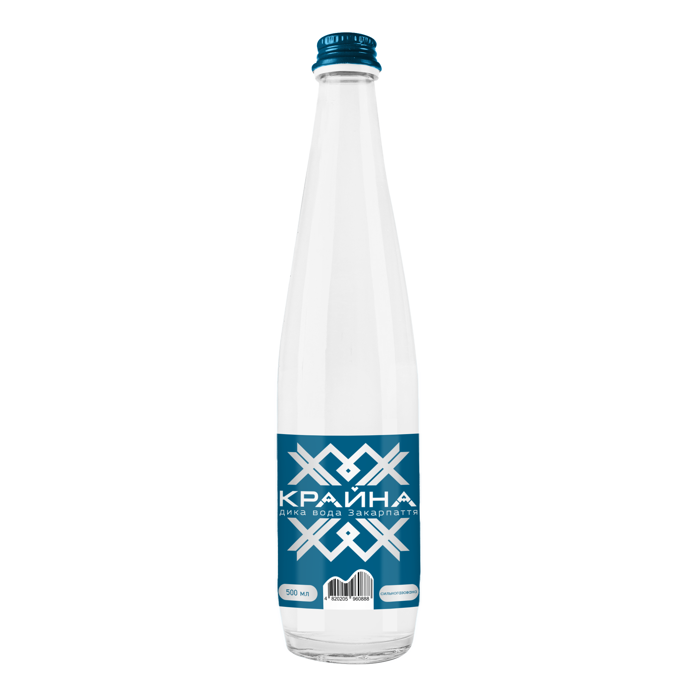 Вода мінеральна КРАЙНА, сильногазована, 0,5 л, скло